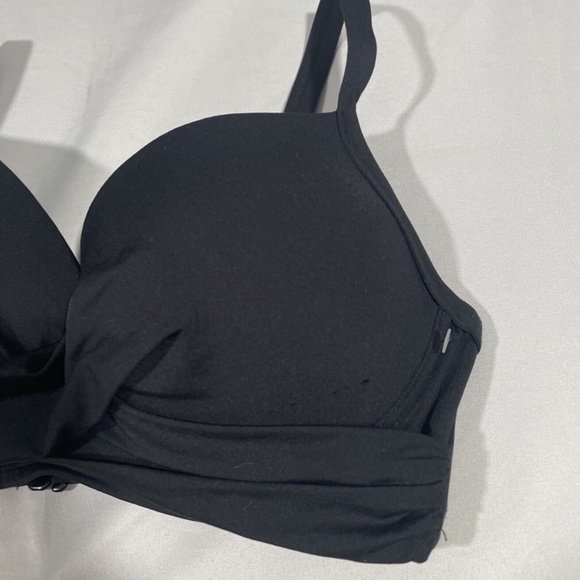 NWD Sea Level [ 4 US ] Push‎ up Cross Front Underwire Bikini Top Black - Picture 5 of 12